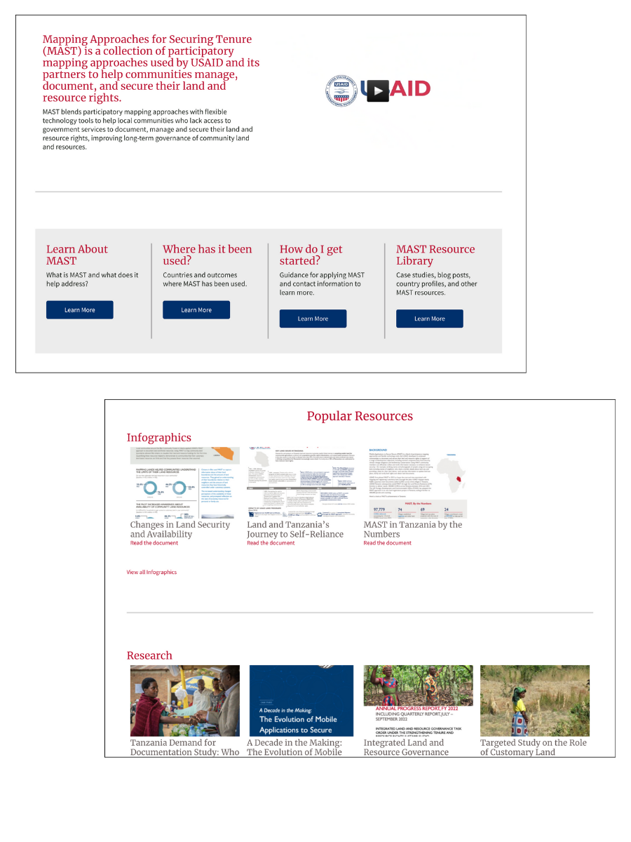 USAID Mapping Approaches for Securing Tenure online platform