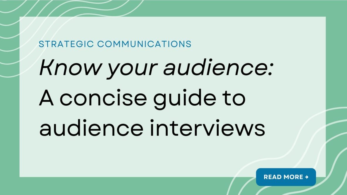 Strategic communications article: Know your audience: A concise guide to audience interviews