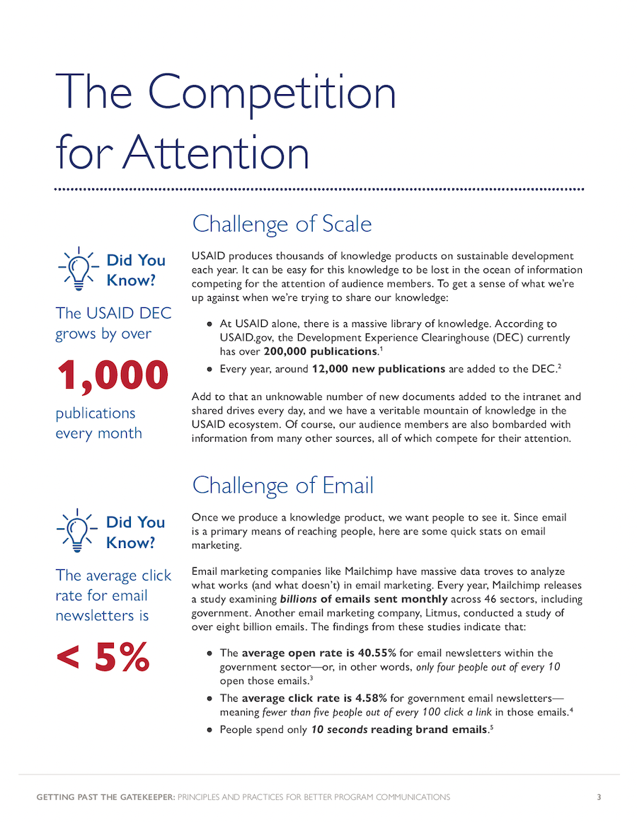 Getting Past the Gatekeeper, a guidebook for USAID with principles and practices for better program communications