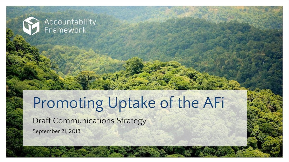 Accountability Framework initiative draft communications strategy 20218