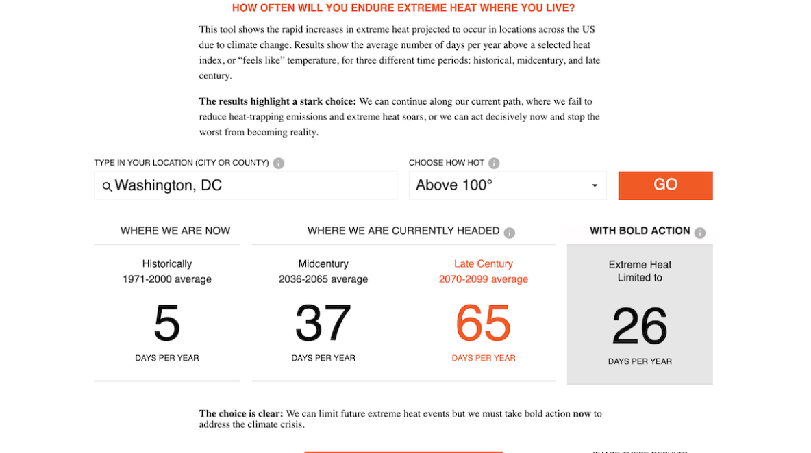 Union of Concerned Scientists Killer Heat Interactive Tool