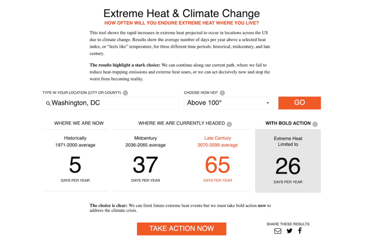 Union of Concerned Scientists Killer Heat Interactive Tool
