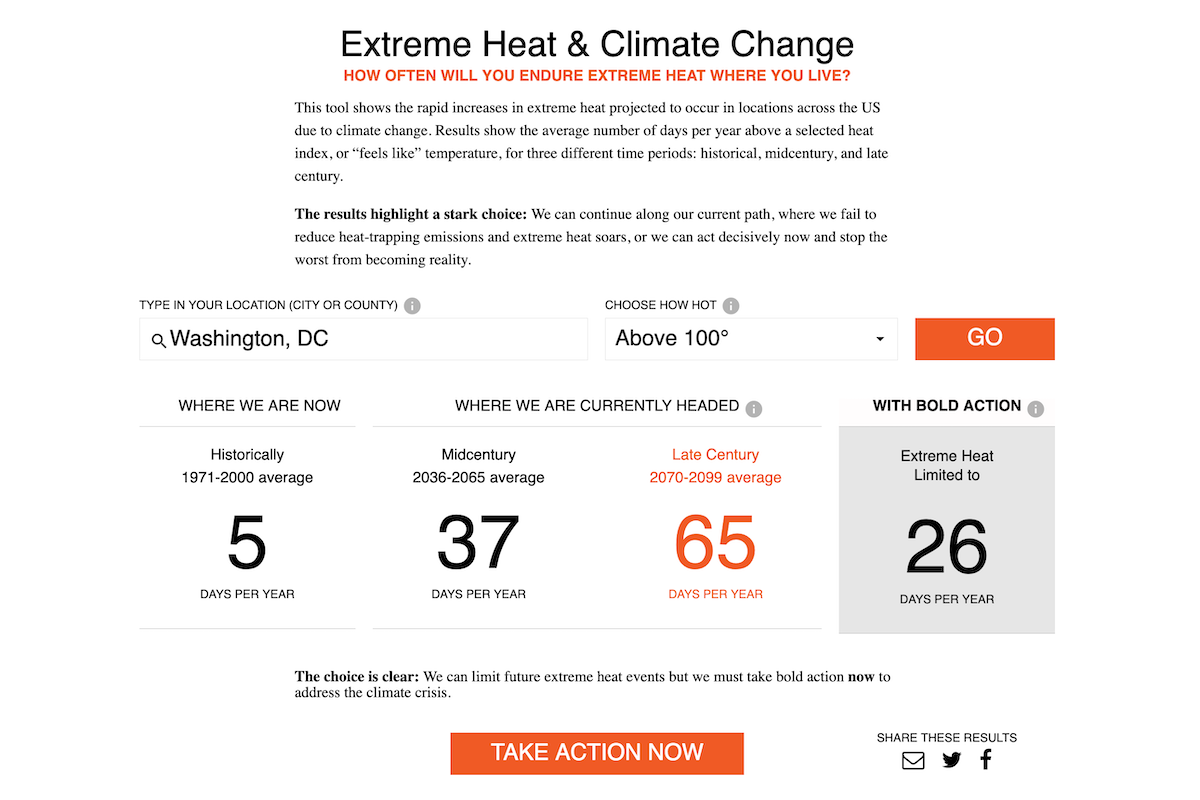 Union of Concerned Scientists Killer Heat Interactive Tool