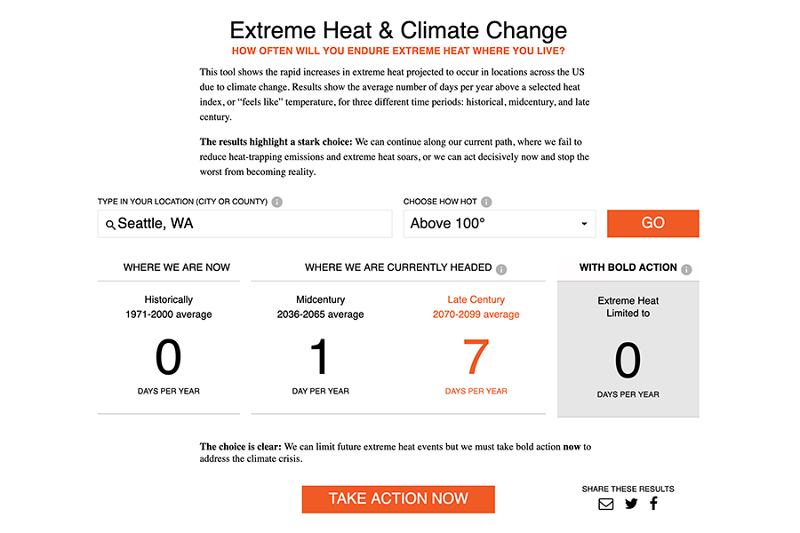 Union of Concerned Scientists Killer Heat Interactive Tool