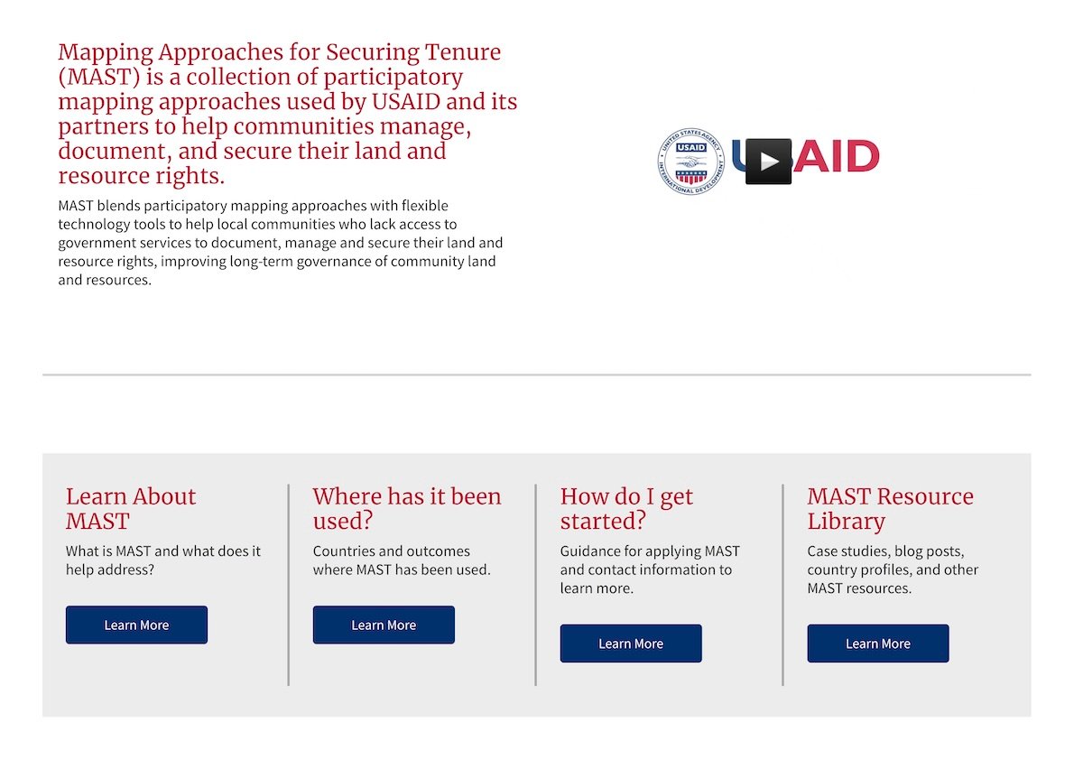USAID Mapping Approaches for Securing Tenure online platform