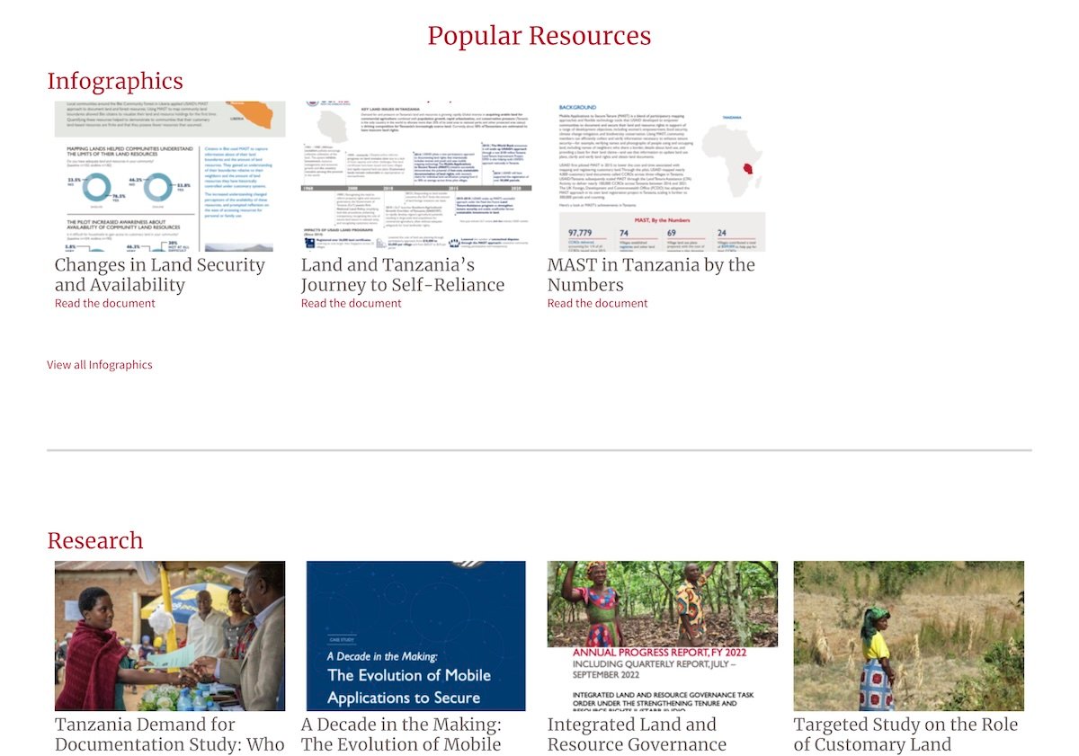 USAID Mapping Approaches for Securing Tenure online platform