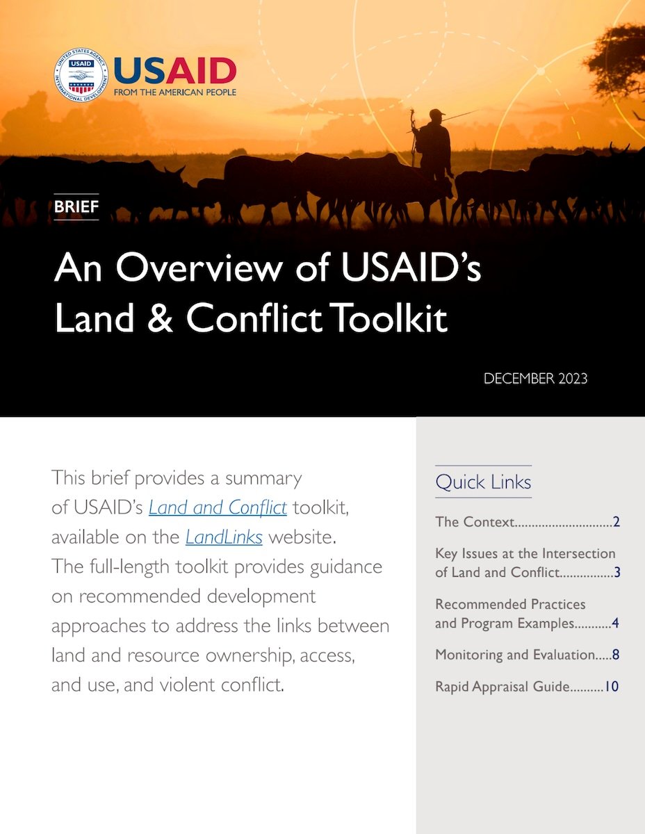 USAID Land and Conflict Toolkit Overview