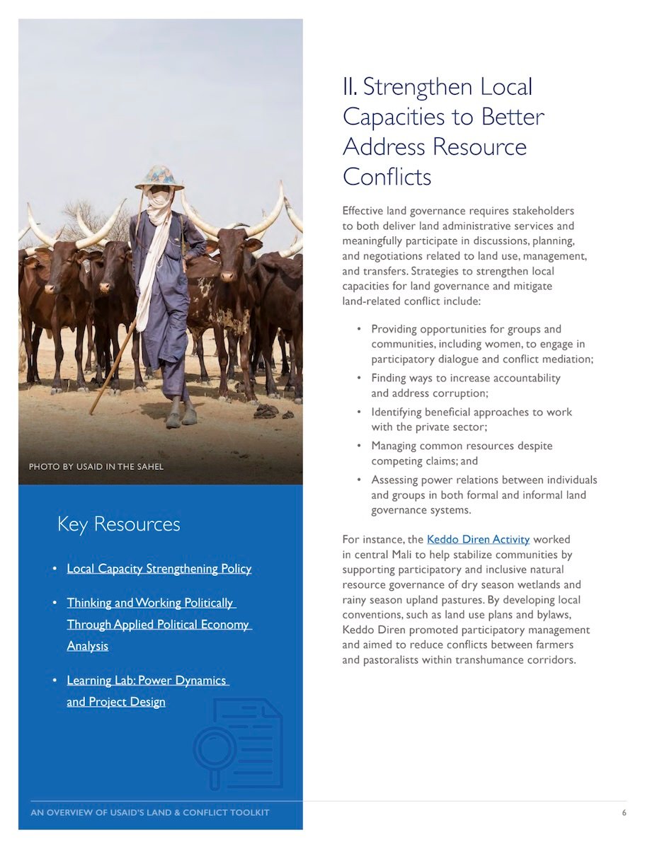 USAID Land and Conflict Toolkit Overview