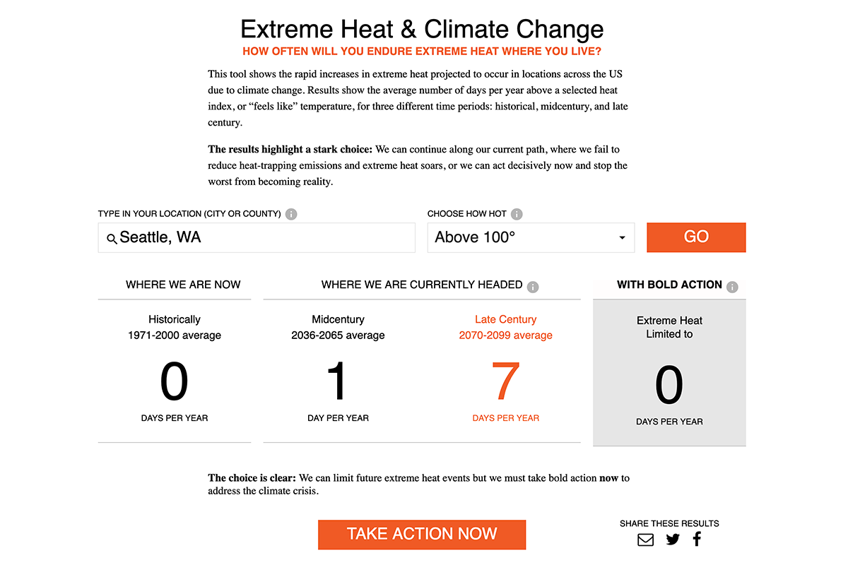 Union of Concerned Scientists Killer Heat Interactive Tool